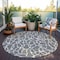 Homeroots 8' Gray And Ivory Round Geometric Washable Indoor Outdoor Area Rug 599288 - alternate 8