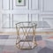 Homeroots 63" Clear and Gold Glass and Metal Geo Pedestal Base Dining Table 602328 - alternate 5