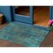 Homeroots 3' X 5' Teal Blue Navy Blue And Brown Abstract Washable Indoor Outdoor Area Rug 612364 - alternate 1