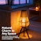 Vintiquewise Indoor and Outdoor Modern Natural Bamboo Decorative Lantern with Black Stand and Glass Candle Holder QI004165 - alternate 5