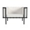 Homeroots 33" Black Metal Outdoor Arm Chair with Off White Cushion 527084 - alternate 6
