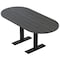 Skutchi Designs 6ft Conference Table With Power Unit | 6 Person Modular Racetrack Meeting Table | Harmony Series HAR-RAC-36X72-T.BK-WA7949-NA - alternate 1