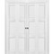 Sartodoors Sliding Closet Double Bi-fold Doors, Lucia 2661 White Silk, Sturdy Tracks Moldings Trims Hardware LUCIA2661DBF-BEM-96 x 80 (4* 24x80) - alternate 1