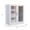 Homeroots 31in White Wood Accent Cabinet With Two Doors 691109 - alternate 3