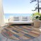 Homeroots 8' Beige Blue And Gold Round Striped Washable Indoor Outdoor Area Rug 615466 - alternate 6