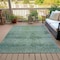 Homeroots 8' X 10' Teal Blue And Ivory Geometric Washable Indoor Outdoor Area Rug 630516 - alternate 7