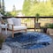 Homeroots 8' Navy Blue And Denim Blue Round Abstract Washable Indoor Outdoor Area Rug 577231 - alternate 7