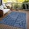 Homeroots 3' X 5' Navy Blue And Ivory Geometric Washable Indoor Outdoor Area Rug 600840 - alternate 9