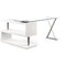 Homeroots 55" Clear and White Glass Mirrored L Shape Executive Desk 286409 - alternate 1