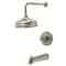 Kingston Brass Single-Handle Pressure Balanced Tub and Shower Faucet, Brushed Nickel KB6338DX - alternate 1