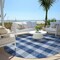 Homeroots 8' Navy Blue And Ivory Round Plaid Washable Indoor Outdoor Area Rug 595501 - alternate 7