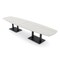 Skutchi Designs Arc Boat Conference Table, 45 in W, 168 in L, Ivory HAR-ABOT-48x168-DOU.BK-K458 - alternate 1