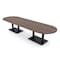 Skutchi Designs Racetrack Conference Table With Power Unit, 48 in W, 120 in L, Brown HAR-RAC-48X120-DOU.BK-H3041-NA - alternate 1