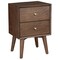 Homeroots 26" Brown Solid Wood and Wood Two Drawer Nightstand 399266 - alternate 5