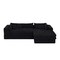 Homeroots 121" Black Corduroy Compression Foam Sofa 719553 - alternate 4