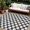 Homeroots 8' X 10' Black And Ivory Polka Dot Washable Indoor Outdoor Area Rug 595208 - alternate 1