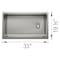 Blanco Inteos 33in Single Bowl Reversible Undermount Stainless Steel Workstation Kitchen Sink 443300 - alternate 3