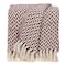 Homeroots 52" X 67" Burgundy And Ivory Cotton Woven Herringbone Throw Blanket with Tassels 476208 - alternate 6