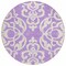Homeroots 8' Purple And Ivory Round Damask Washable Indoor Outdoor Area Rug 614451 - alternate 7
