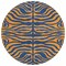 Homeroots 8' Navy Blue And Pink Round Animal Print Washable Indoor Outdoor Area Rug 600680 - alternate 9