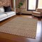 Homeroots 5' X 8' Orange And Taupe Striped Washable Indoor Outdoor Area Rug 610559 - alternate 6
