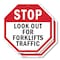 Signmission Stop Look Out for Forklifts Traffic, 10 inch X 10 inch, Aluminum Metal Signs, 2PK OC-A-2PACK-10-58 - alternate 1