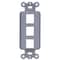 Hubbell 3-Port Flush Keystone Wallplate, Gray ISF3GY - alternate 2