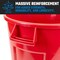 Magnum Tool 32 Gallon Trash Can, High-Vis Red, Construction Grade, Heavy Duty Plastic (5 Pack) CMTC-C000-32R05 - alternate 4