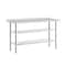 Flash Furniture 60 x 24 Stainless 2 Shelf Table with Backsplash NH-WT-GU-2460BSP-GG - alternate 1
