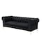 Homeroots 87" Black Faux Leather Chesterfield Sofa With Gold Legs 543938 - alternate 9