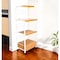 Homeroots White and Natural 26in Rolling Kitchen Cart With Storage 469466 - alternate 4