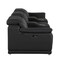 Homeroots 134" Black Italian Leather Reclining Metal USB Sofa 720293 - alternate 5
