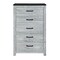 Homeroots 51" Gray Wood Five Drawer Dresser 564697 - alternate 1