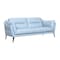Homeroots 87" Sky Blue Leather Sofa With Black Legs 546414 - alternate 6
