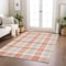 Homeroots 9' X 12' Coral And Beige Plaid Washable Indoor Outdoor Area Rug 601324 - alternate 6