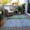 Homeroots 8' X 10' Blue And Lime Green Abstract Washable Indoor Outdoor Area Rug 618604 - alternate 8