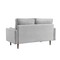Homeroots 69" Gray Velvet Sofa And Toss Pillows With Dark Brown Legs 543707 - alternate 6