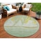 Homeroots 8' Green And Gold Round Nautical Washable Indoor Outdoor Area Rug 631037 - alternate 1