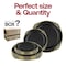 Smarty Had A Party Black with Gold Fancy Round Disposable Plastic Dinnerware Value Set, 240PK 8880-BGVP-CASE - alternate 9
