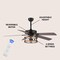 Jonathan Y Joanna 52" 2-Light Rustic Industrial Iron/Wood/Seeded Glass Mobile-App/Remote-Controlled LED Ceiling JYL9611A - alternate 11