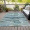 Homeroots 5' X 8' Sage Teal Blue And Navy Blue Abstract Washable Indoor Outdoor Area Rug 612480 - alternate 8