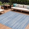 Homeroots 10' X 14' Sky Blue And Ivory Striped Washable Indoor Outdoor Area Rug 631520 - alternate 1