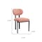 Homeroots Set of Two Salmon and Black Chenille And Metal Partially Open Back Dining Side Chairs, 2PK 694690 - alternate 8
