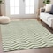 Homeroots 5' X 8' Green And Ivory Chevron Washable Indoor Outdoor Area Rug 595308 - alternate 6