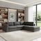 Homeroots Dark Gray Italian Leather Modular L Shaped Two Piece Corner Sectional 482255 - alternate 3