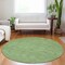 Homeroots 8' Green And Ivory Round Geometric Washable Indoor Outdoor Area Rug 602367 - alternate 9