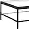 Homeroots 32" Clear And Black Glass And Steel Square Coffee Table With Shelf 520961 - alternate 8