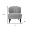 Homeroots 27" Gray And Gold Velvet Tufted Wingback Chair 533885 - alternate 7