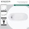 Kingston Brass 63" Acrylic Oval Single Slipper Freestanding Tub with Drain, Glossy White/Matte Black VTRS632927C310 - alternate 5