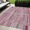 Homeroots 5' X 8' Blush And Ivory Striped Washable Indoor Outdoor Area Rug 631528 - alternate 1
